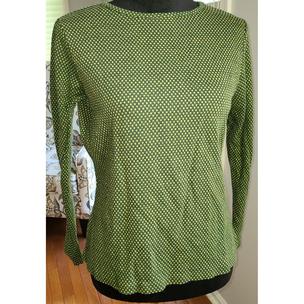 Daffodil Womens Sz S Green Beige Polka Dot Print Long Sleeve Gorpcore Layer‎ USA